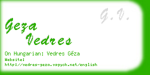 geza vedres business card